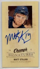 2009-10 Upper Deck Champ's Matt Stajan #CS-ST Mini Signatures Auto Leafs